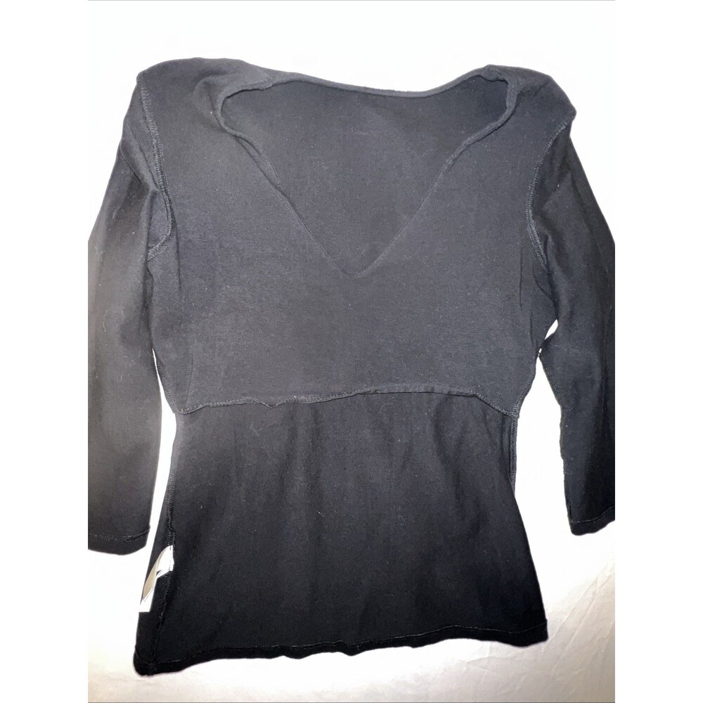 BOSTON PROPER Women's Long Sleeve Top Black V Neck Size Small w/extra Layer - Picture 7 of 7